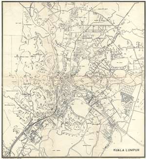 1933 Printers Limited Map of Kuala Lumpur, Malaysia