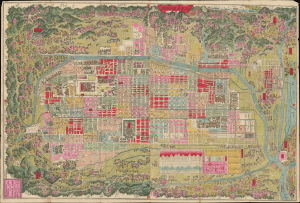 1883 Hashimoto City Map or Plan of Kyoto, Japan