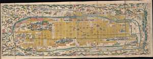 1863 Takehara Tourist / Pilgrim Map of Kyoto, Japan