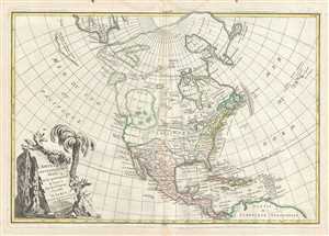 1762 Janvier Map of North America (Sea of the West)