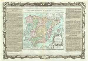 1786 Desnos and de la Tour Map of Spain and Portugal