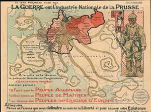 1917 Neumont Propaganda Map of Europe During World War I
