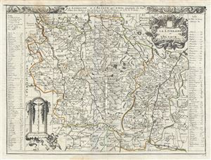 1676 Du Val Map of Lorraine and Alsace, France