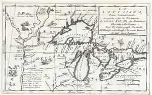 1694 Coronelli Map of the Great Lakes (Most Accurate Map of the Great Lakes in the 17th Century)