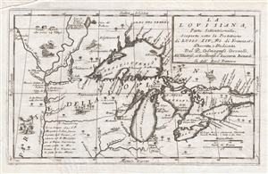 1694 Coronelli Map of Great Lakes (Most Accurate 17th C. Map of Great Lakes)