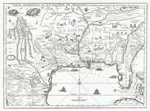 1718 De Fer Map of the Mississippi River Valley