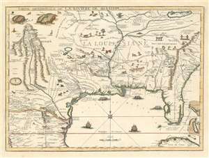 1718 De Fer Map of the Mississippi River Valley