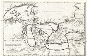 1744 Bellin Map of the Great Lakes (a seminal map)