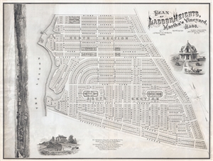 1873 Promotional Broadside Map of Lagoon Heights (Oak Bluffs), Marthas Vineyard
