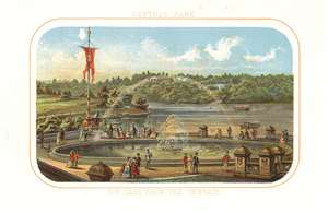 1868 Shannon View of Bethesda Terrace and the Lake, Central Park, New York City