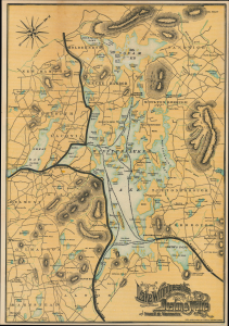 1901 Rand Avery Map of Lake Winnipesaukee and Environs, New Hampshire
