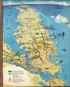 1938 Richard Edes Harrison Map of Robert Moses' Works in New York City and Long Island