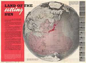1943 Harrison World War II Propaganda Map of Japanese Empire: Land of the Setting Sun