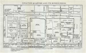 1924 Fei Shi Map of the Foreign Legation Quarter in Beijing / Peking, China