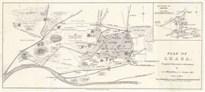 1904 Waddell City Plan or Map of Lhasa, Tibet