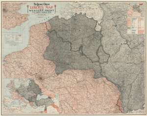 1918 Matthews Northrup Wall Map of Northern France WWI Western Front