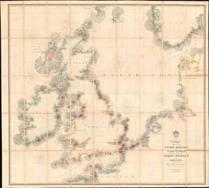 1863 Laurie / Findlay Map of England w/Lighthouses and Lightships