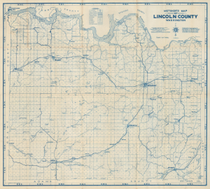 1943 Metsker Map of Lincoln County, Washington