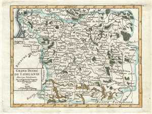 1749 Vaugondy Map of Lithuania