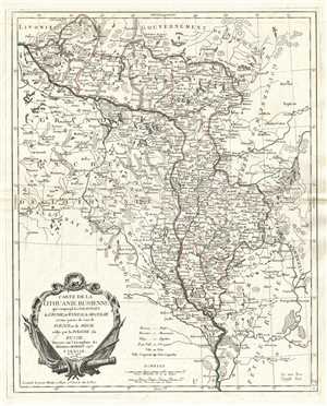 1776 Santini Map of Lithuania and Belarus