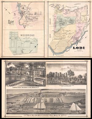 1876 Walker Map of Lodi, Wood-Ridge, New Jersey