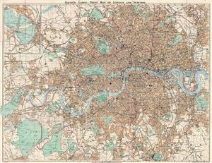 1882 Bacon Map of London, England