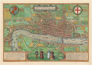 1582 Braun and Hogenberg Map of London