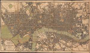 1822 Fores City Plan or Map of London, England
