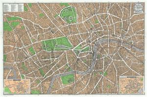 1923 Geographia Pictorial Map of London, England