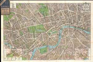 1924 Geographia Pictorial Map of London, England