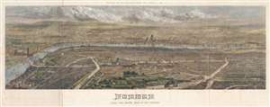 1861 Sulman  Panoramic Bird's Eye View of London