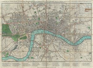 1792 Sayer Pocket Map of London, England
