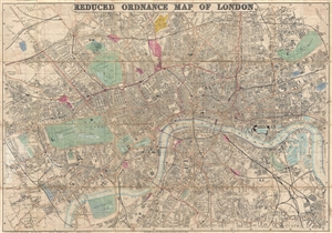 1873 Whitbread Folding Map of London, England