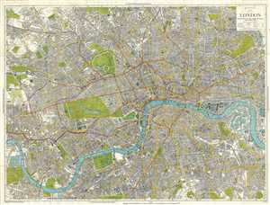 1890 Bacon Traveler's City Plan or Pocket Map of London, England