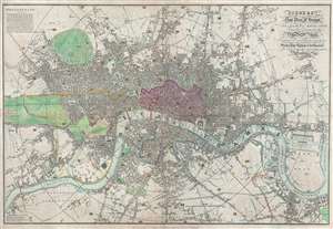 1823 Pigot Distance Map of London, England