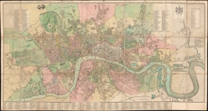 1816 Cary Folding Wall Map of London, England