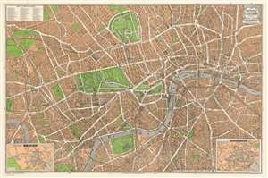 1932 Geographia Pictorial Map of London, England