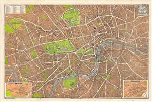 1934 Geographia Pictorial Map of London, England