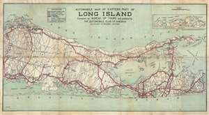 1909 Automobile Club of American Linen Map of Long Island