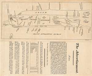 1824 Early American Promotional Map of Long Island