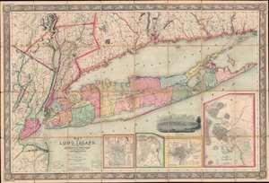 1856 J. H. Colton and J. Calvin Smith Map of Long Island, New York