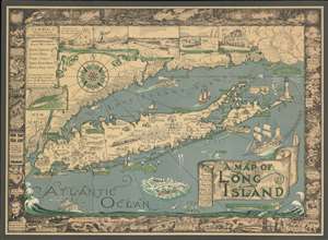 1933 1st Edition Courtland Smith Pictorial Map of Long Island, New York