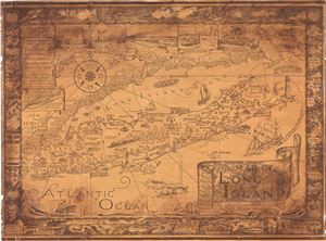 1961 Courtland Smith Pictorial Map of Long Island, New York