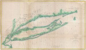 1851 U.S. Coast Survey Chart or Map of Long Island, New York