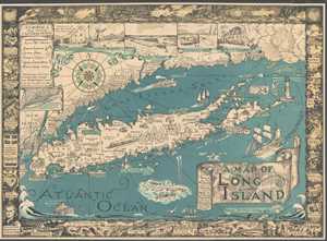 1961 Courtland Smith Pictorial Map of Long Island, New York