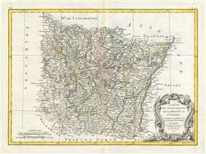 1771 Bonne Map of Alsace and Lorraine, France