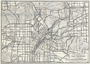 1946 Automobile Club Map of Los Angeles, California