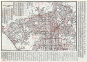 1941 Hammond Pocket Map of Los Angeles, California