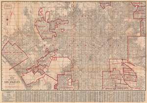 1944 Thomas Brothers Map of Los Angeles and Nearby Cities