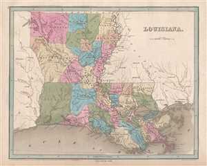 1846 Bradford Map of Louisiana